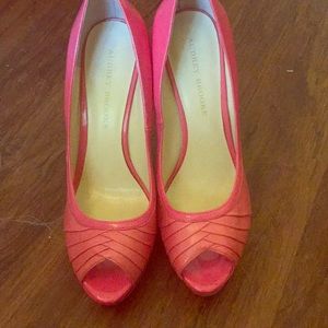 Audrey Brooke Everything Pink Python Peeptoe